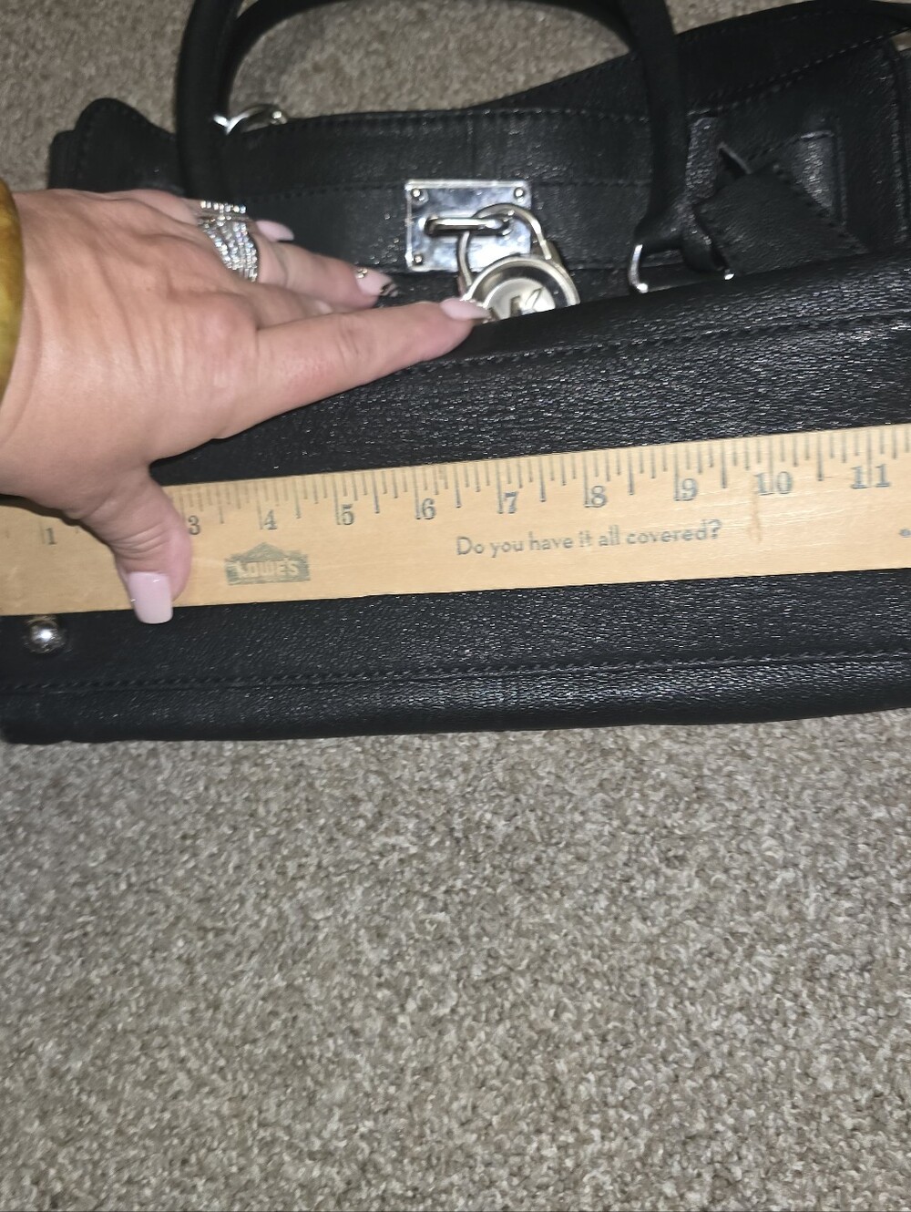 MICHAEL Michael Kors Hamilton East West Satchel In Black Pebbled Leather PLC - Picture 12 of 13